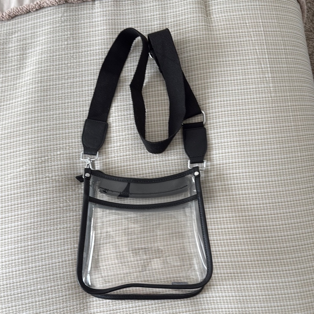 Clear Crossbody Bag with Black Strap